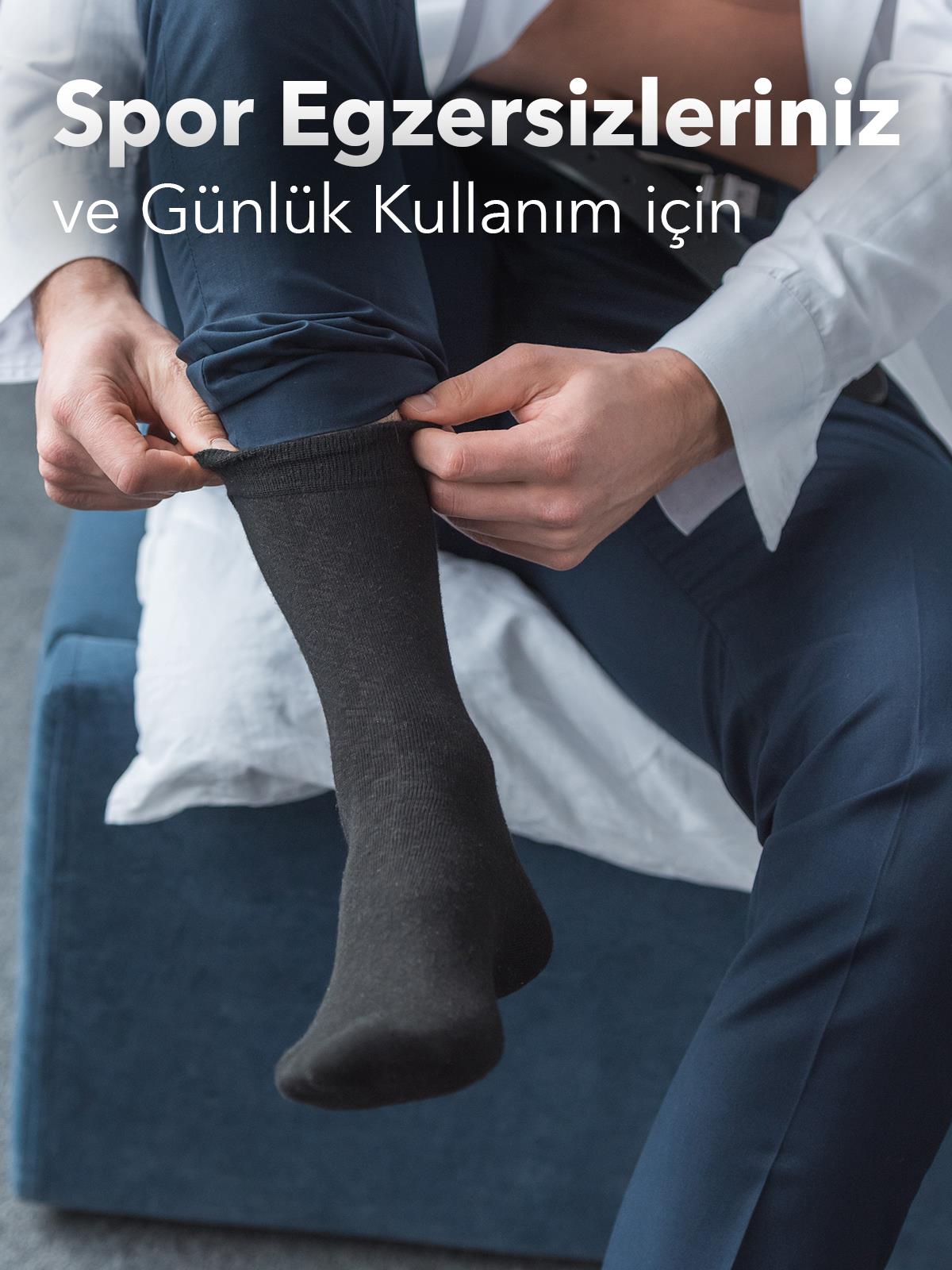 Erkek 6'lı Premium Siyah Çorap Seti - 2 Soket 2 Patik 2 Sneaker