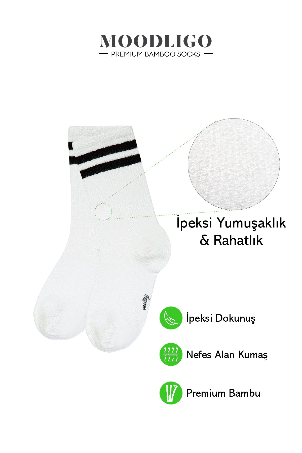 Kadın 6'lı Premium Bambu Tenis Çorap - Kutulu