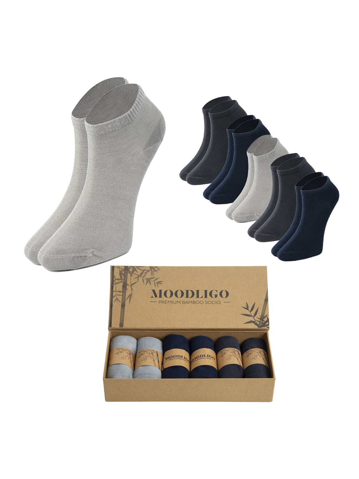 Kadın 6'lı Premium Bambu Patik Çorap - Kutulu