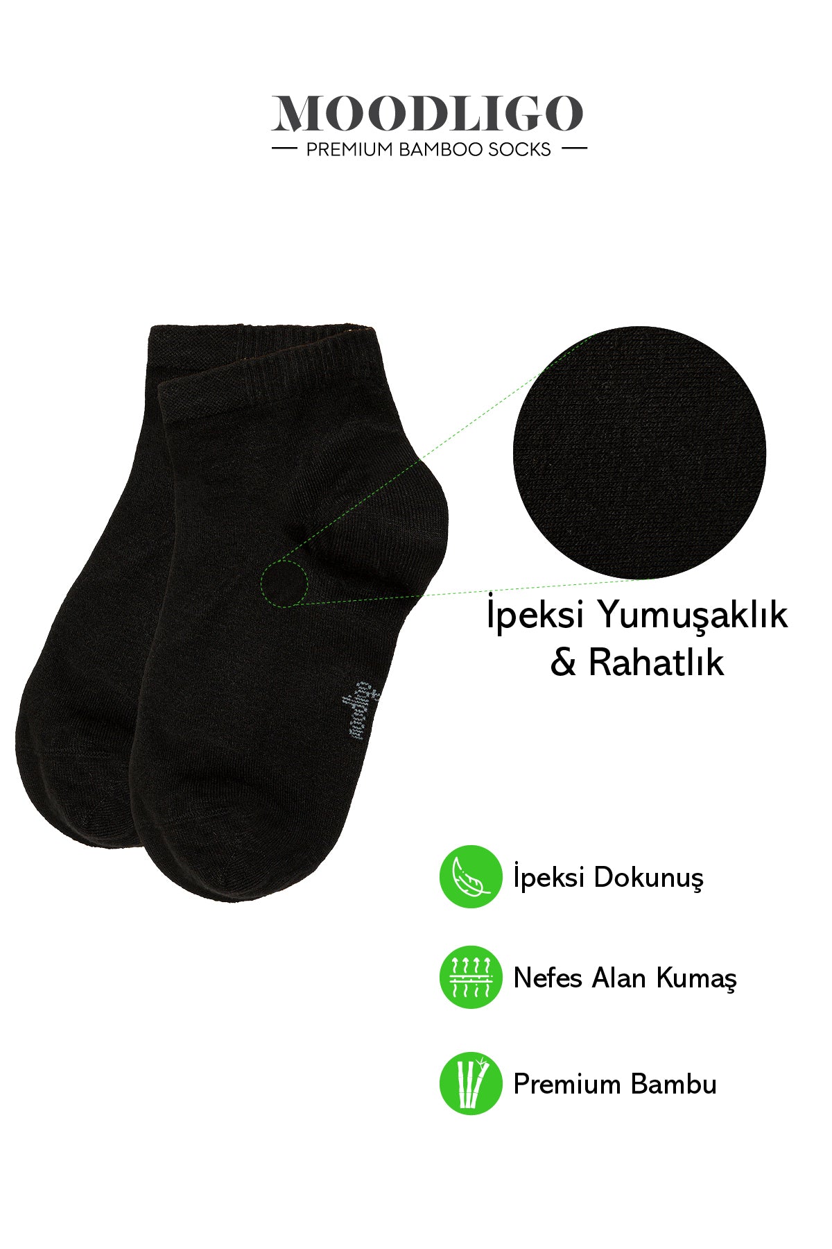 Erkek 6'lı Premium Bambu Patik Çorap - Kutulu