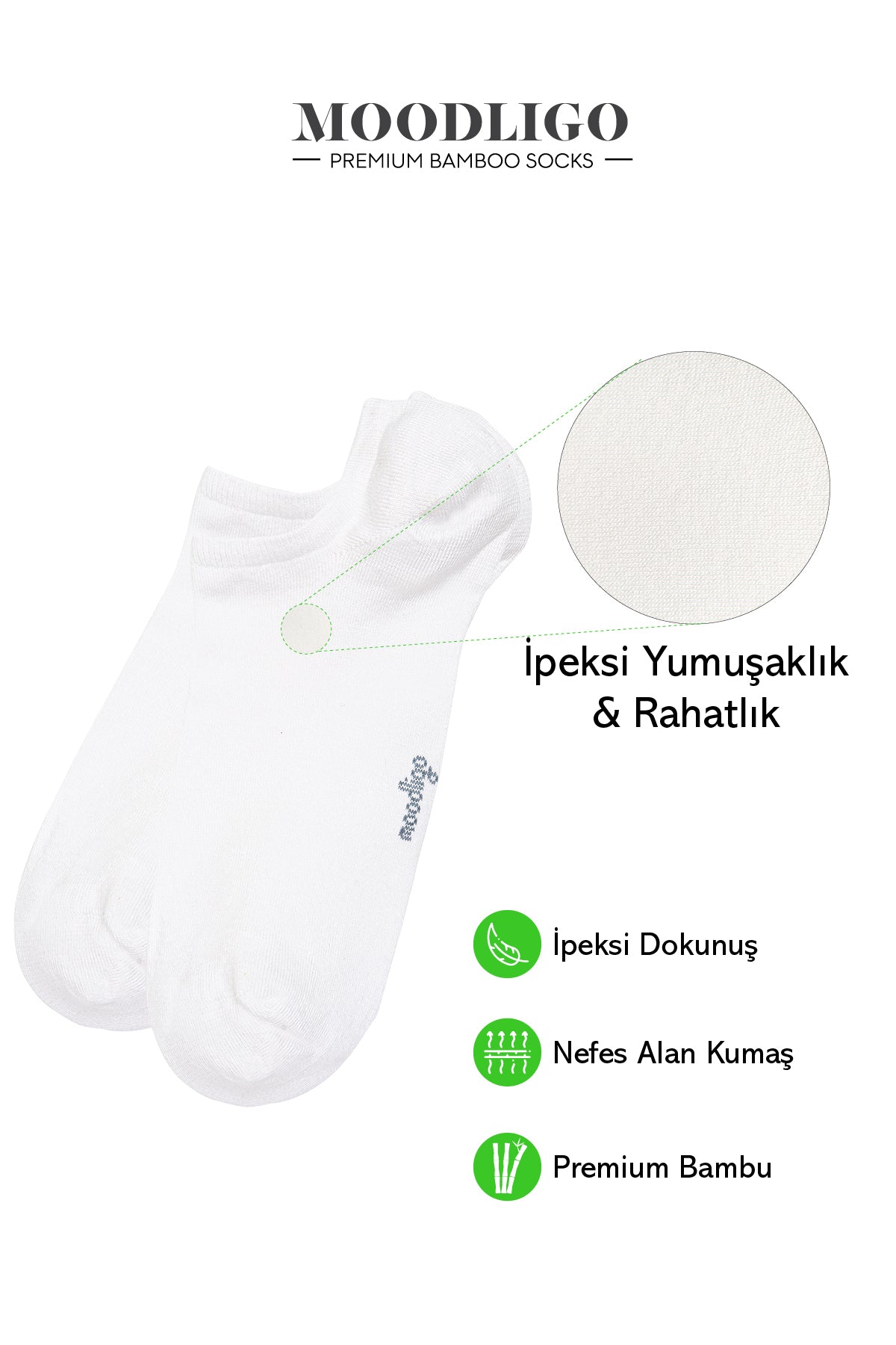 Erkek 6'lı Premium Bambu Bilekte Spor Çorabı - Kutulu